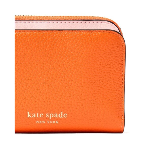 New Kate Spade Ava Pebbled Leather Zip Bifold Wallet Ruby Citrus Multi - Picture 3 of 4